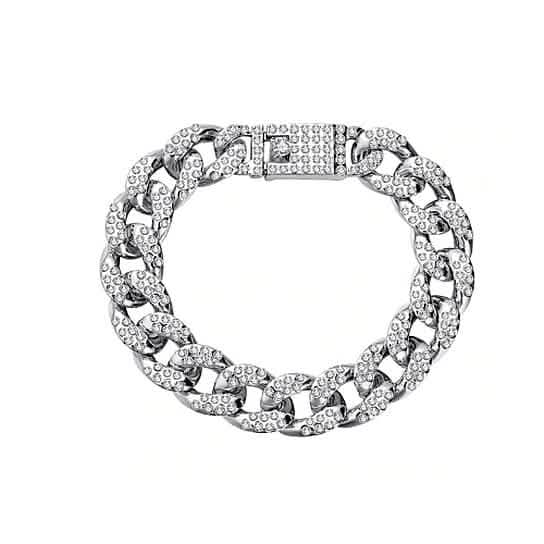 Gold Filled High Polish Finish Men's Bracelet Hip Hop Miami Cuban Link Silver Men's Jewelry - Tophatter Daily Deals