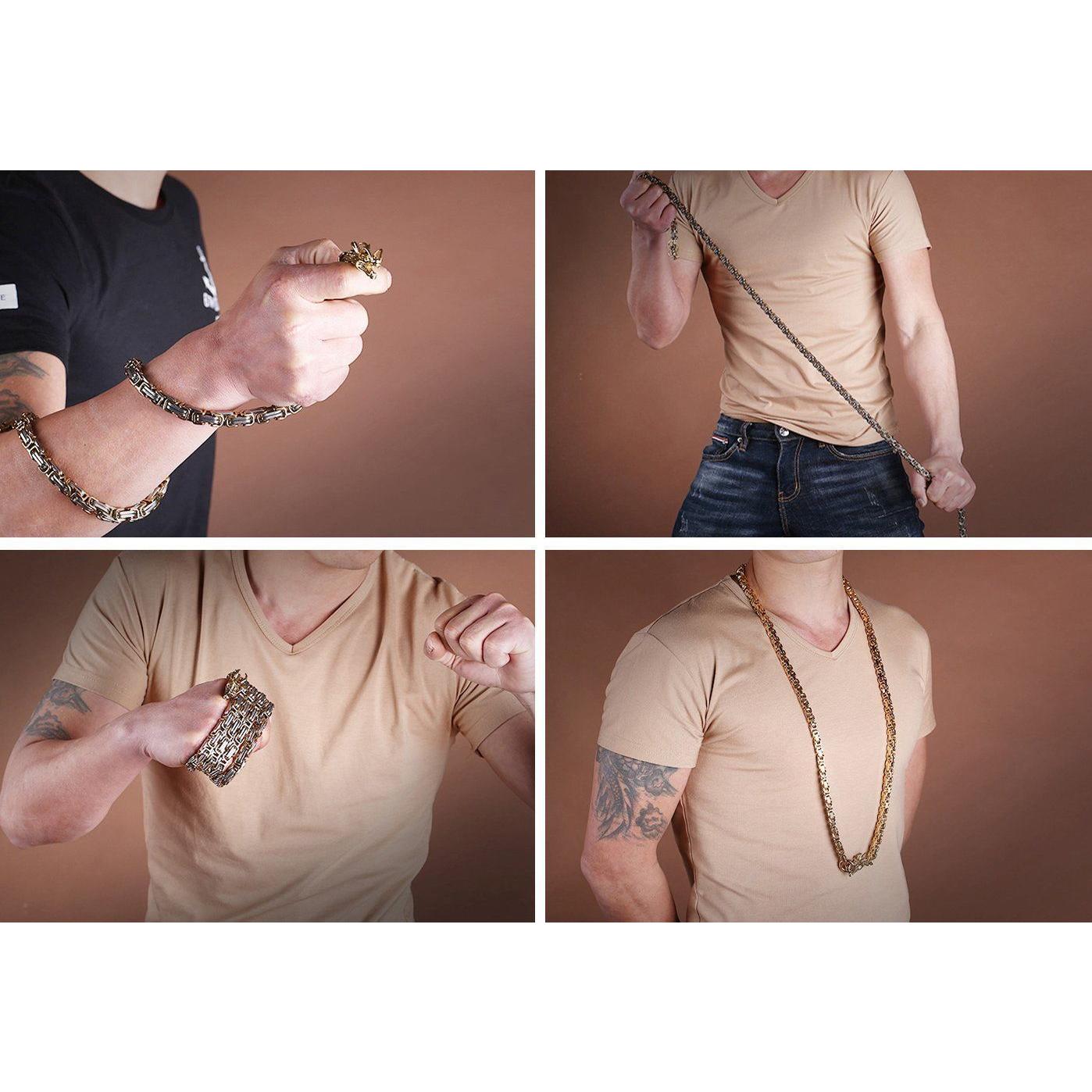 Golden Dragon Full Stainless Steel Self Defense Chain Self Defense Jewelry - Tophatter Daily Deals