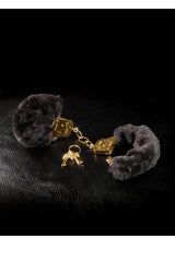Pipedream - Fetish Fantasy Gold - Deluxe Furry Cuffs - Black/Gold BDSM - Tophatter Daily Deals