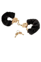 Pipedream - Fetish Fantasy Gold - Deluxe Furry Cuffs - Black/Gold BDSM - Tophatter Daily Deals