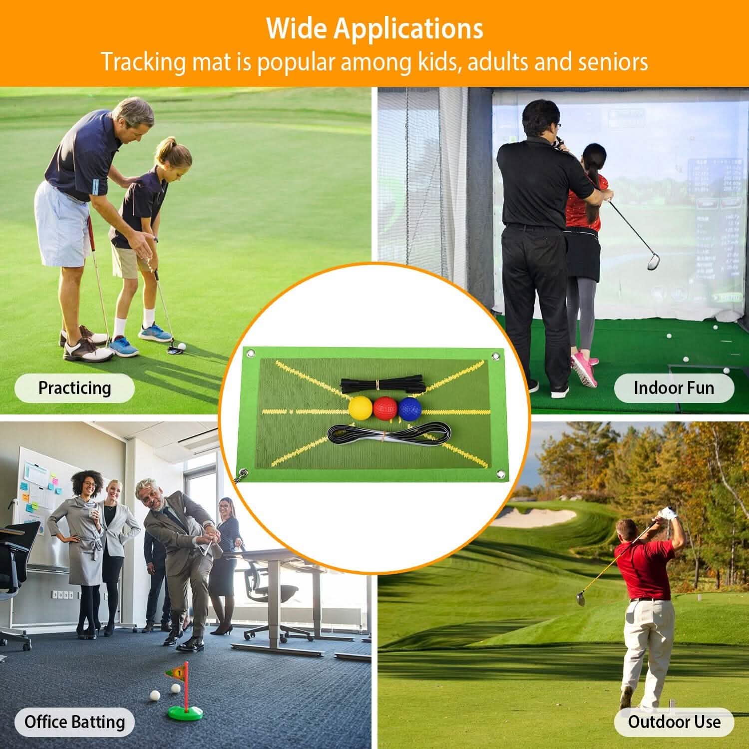 Golf Training Mat for Swing Detection Batting Path Feedback Outdoor Recreation - Tophatter Daily Deals
