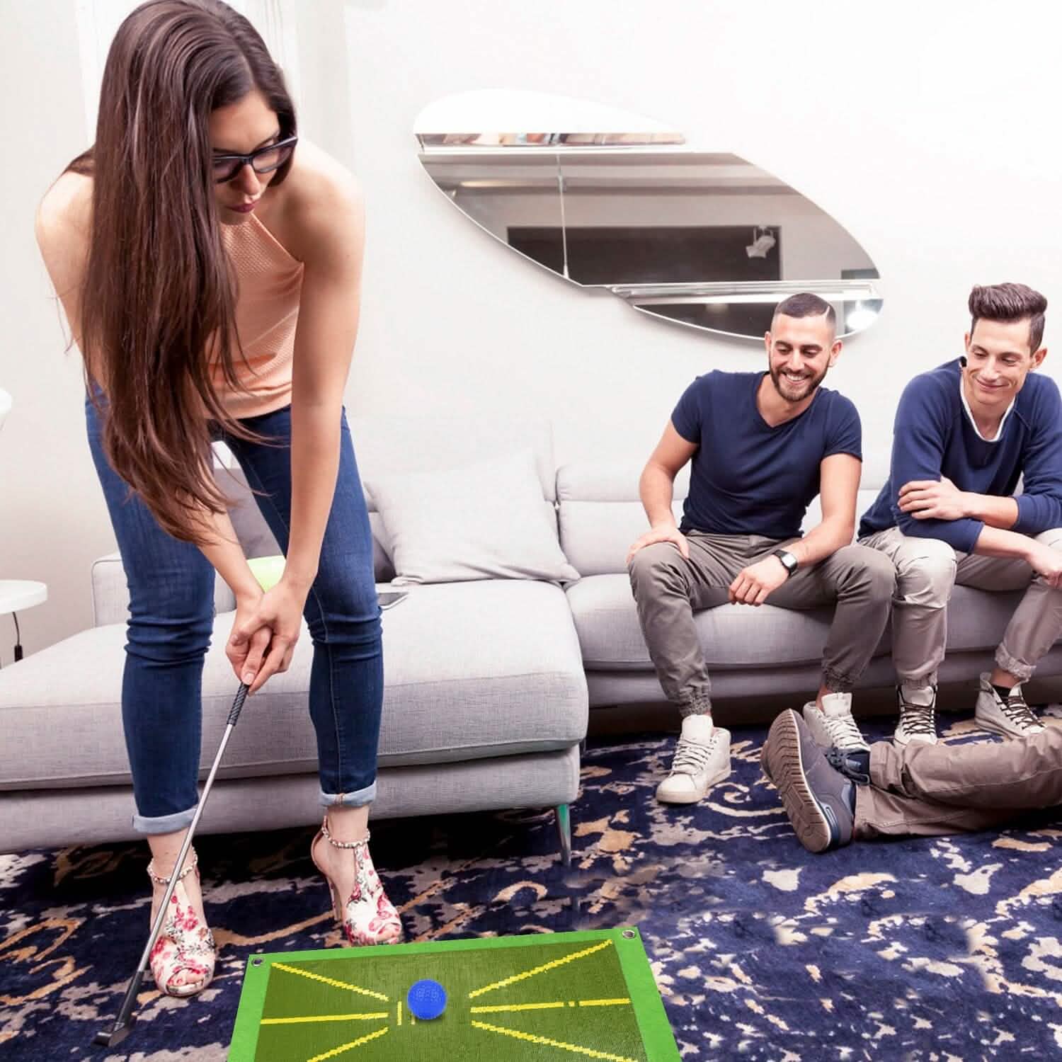 Golf Training Mat for Swing Detection Batting Path Feedback Outdoor Recreation - Tophatter Daily Deals