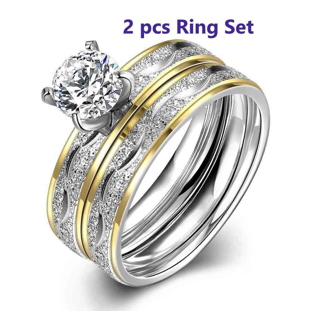 Rock n Rose™ (2pcs) Gold Plated Couple Rings Rings - Tophatter Daily Deals