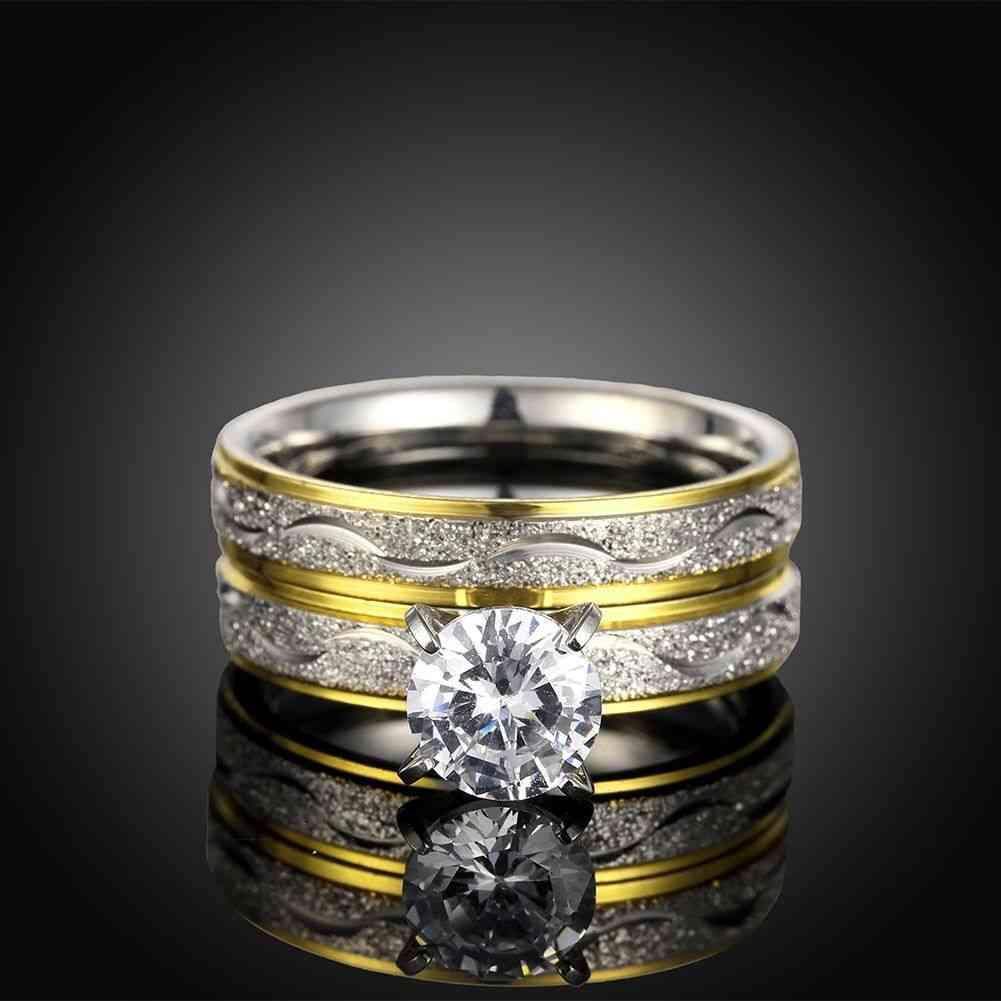 Rock n Rose™ (2pcs) Gold Plated Couple Rings Rings - Tophatter Daily Deals