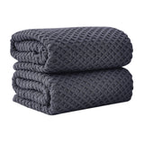 Cotton Diamond Waffle Weave Bath Towel Set - Grayson Collection Bath Sheet (Pack of 2) Stone Blue Bath - Tophatter Daily Deals