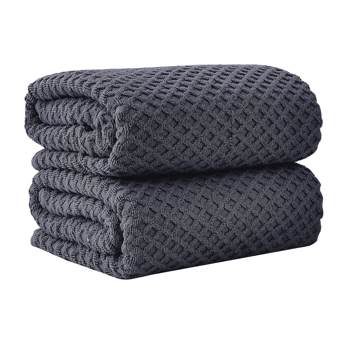 Cotton Diamond Waffle Weave Bath Towel Set - Grayson Collection Bath Sheet (Pack of 2) Stone Blue Bath - Tophatter Daily Deals