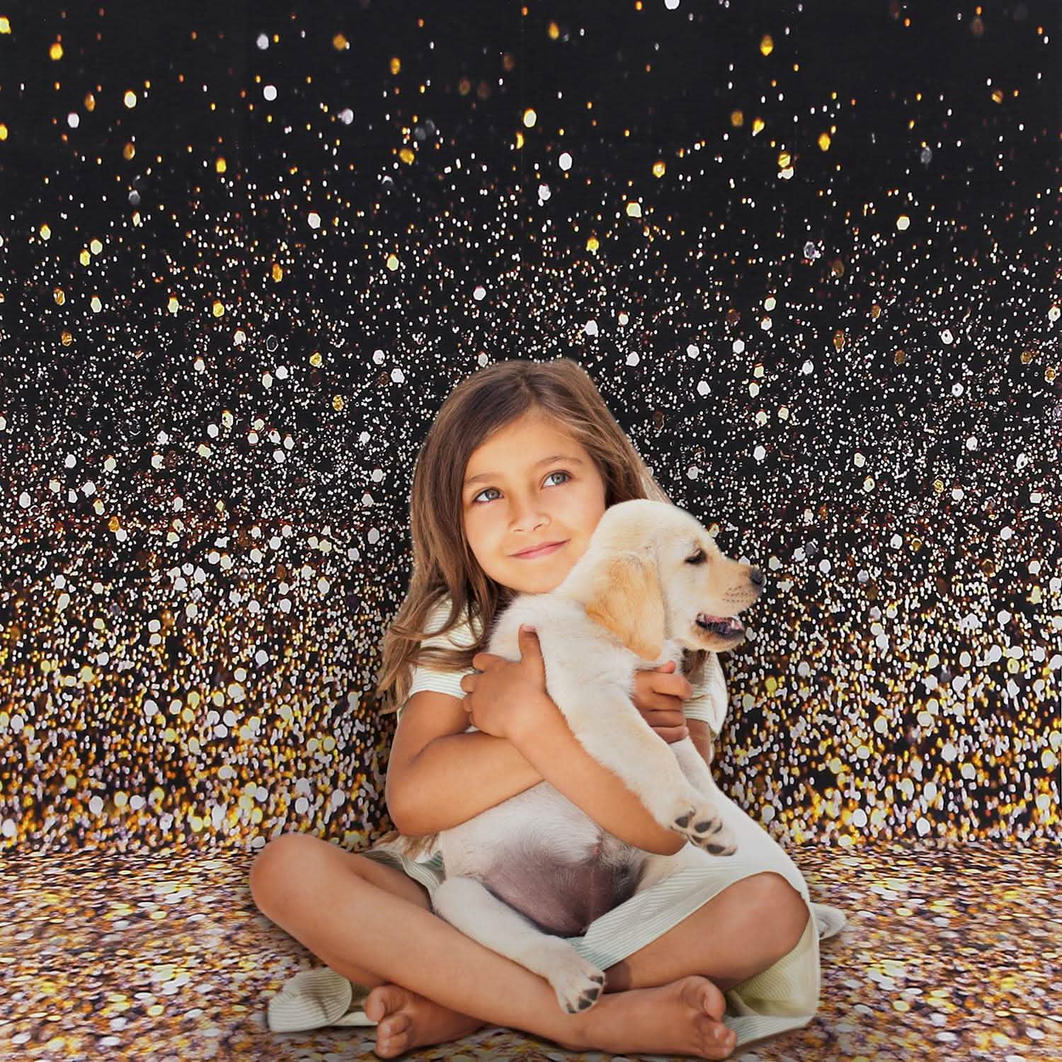 Gradual Glitter Black Gold Bokeh Spots Photography Background Everything Else - Tophatter Daily Deals