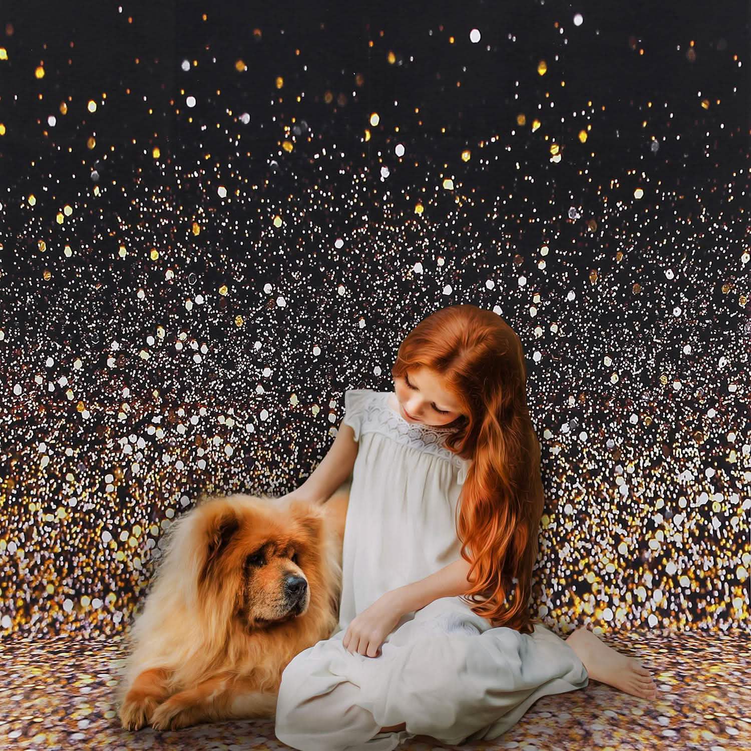 Gradual Glitter Black Gold Bokeh Spots Photography Background Everything Else - Tophatter Daily Deals