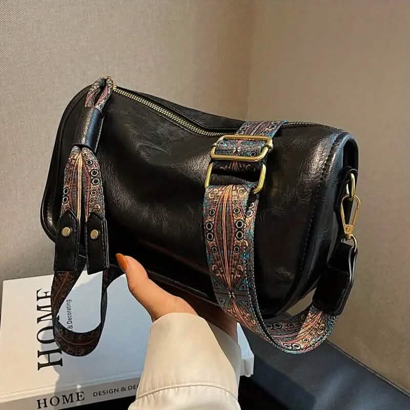 Graphic Pattern Zipper Crossbody Bag Black Handbags & Wallets - Tophatter Daily Deals