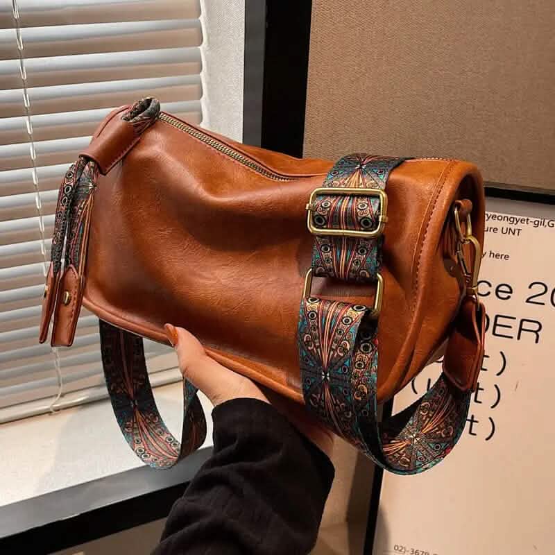 Graphic Pattern Zipper Crossbody Bag Brown Handbags & Wallets - Tophatter Daily Deals