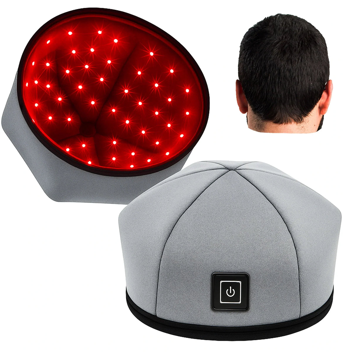 Red Light Therapy Cap Hair Growth Helmet Pain Free At Home Gray - Tophatter Daily Deals