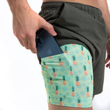 Bermies Green Pineapples Swim Trunks Swimwear - Tophatter Daily Deals