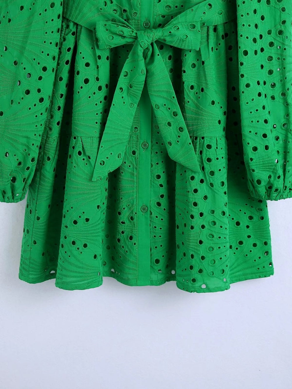 Green Lace Blouse Top With Lining Hollow Blouses - Tophatter Daily Deals
