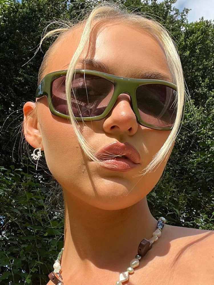 Green Sport Sunglasses Men Women Retro Punk Sunglasses - Tophatter Daily Deals