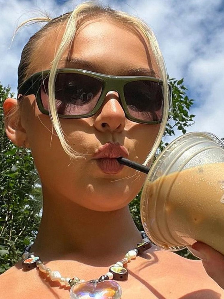 Green Sport Sunglasses Men Women Retro Punk Sunglasses - Tophatter Daily Deals