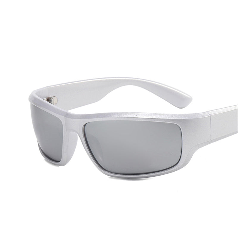 Green Sport Sunglasses Men Women Retro Punk Silver Silver Sunglasses - Tophatter Daily Deals