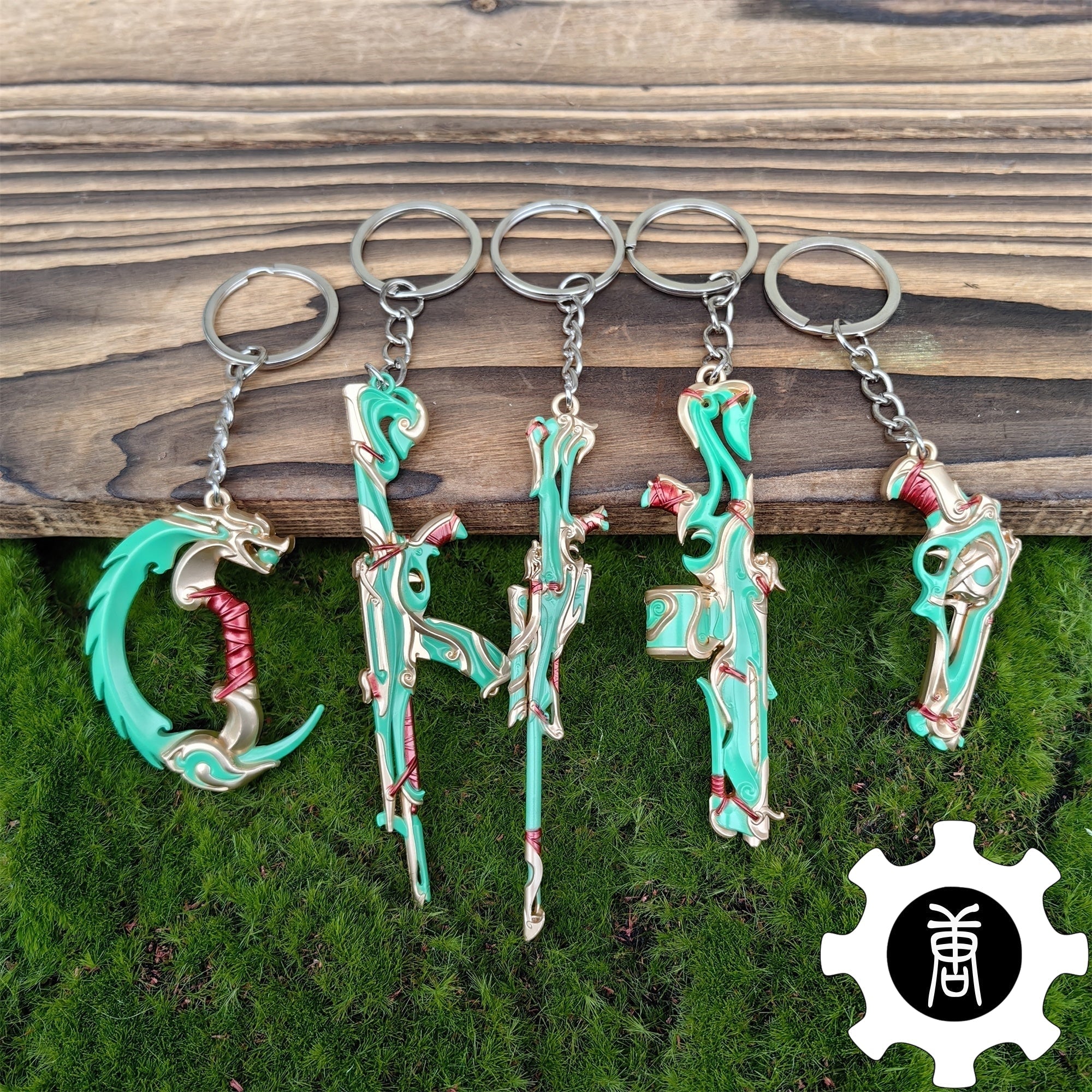 Imperium Skin Gun Weapon Keychain Green Pendant 5 In 1 Pack - Tophatter Daily Deals