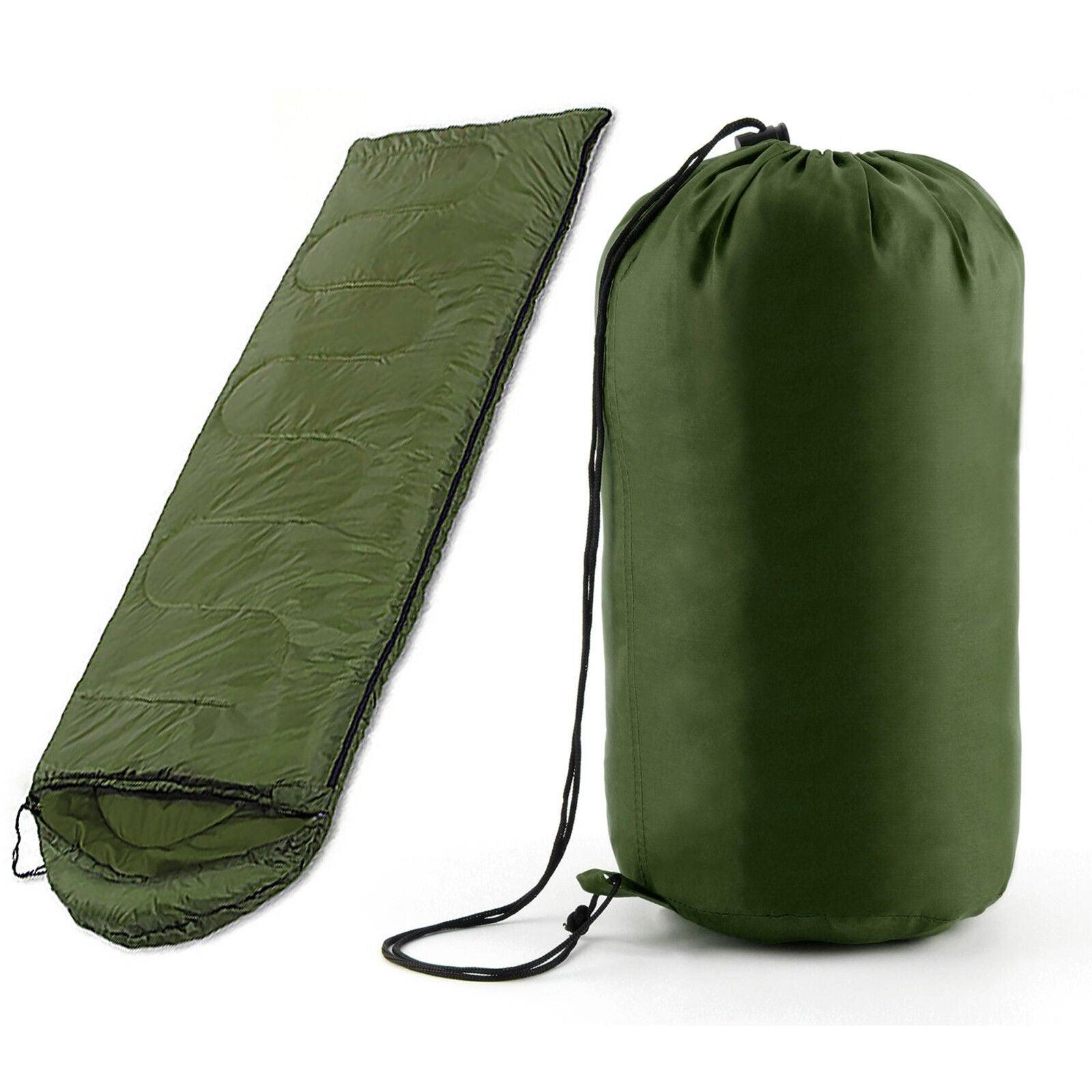 Travel Sleep Bag - Single Sleeping Bags Camping Rectangular Envelope Zip Up Kids Adult Green Outdoor Recreation - Tophatter Daily Deals