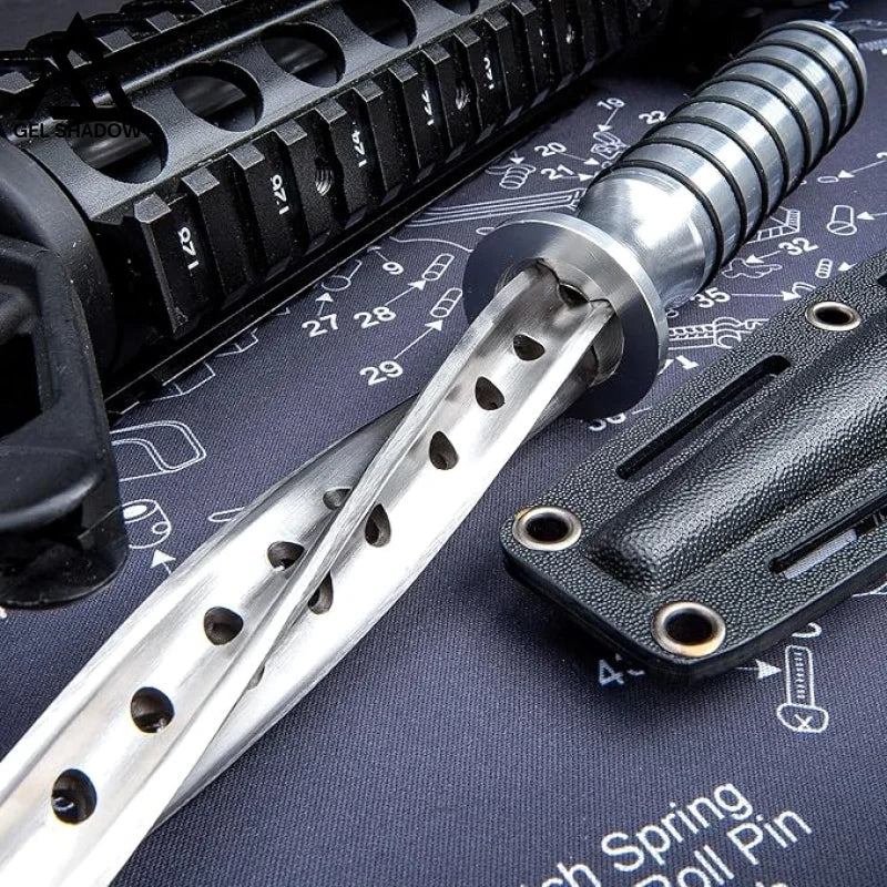 Grey Titanium Spiral Dagger with Sheath-GS90 - Tophatter Daily Deals