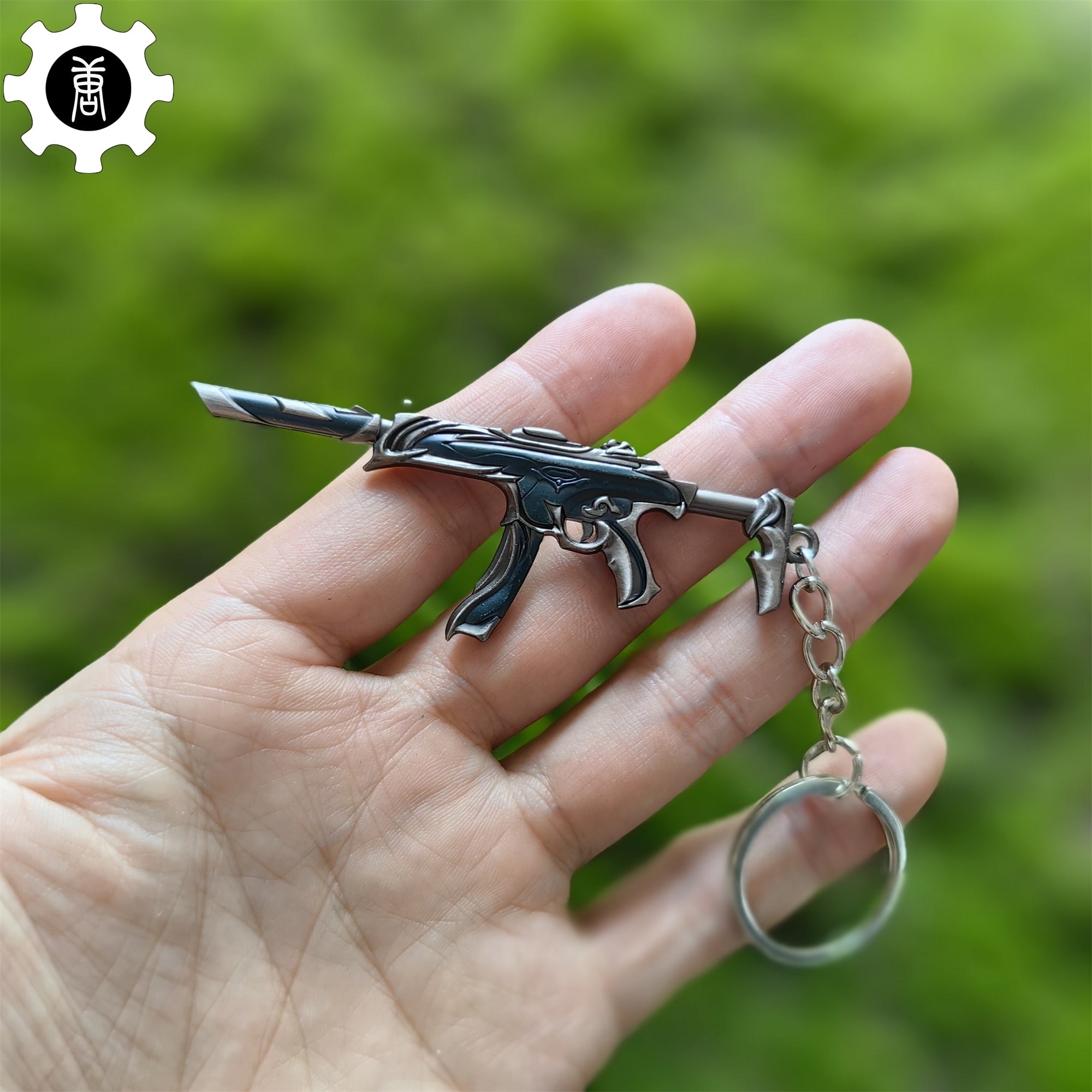 Metal Forsaken Spectre Gun Tiny KeyChain Pendant Grey & Blue - Tophatter Daily Deals