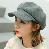 Warm Cozy Women’s Balloon Hat - Vintage Rounded Cotton Gray - Tophatter Daily Deals