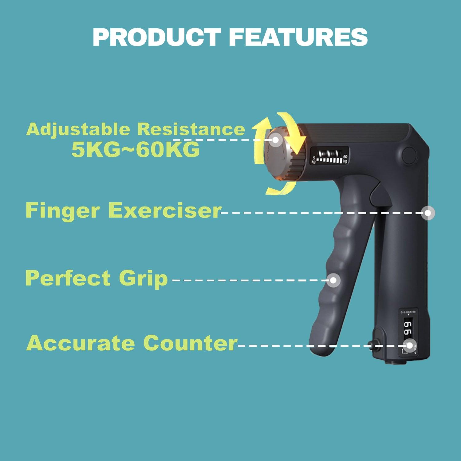 Grip Hand Strengthener - Handgrip Strengthener Exerciser Forearm Exerciser With Adjustable Resistance Fitness - Tophatter Daily Deals