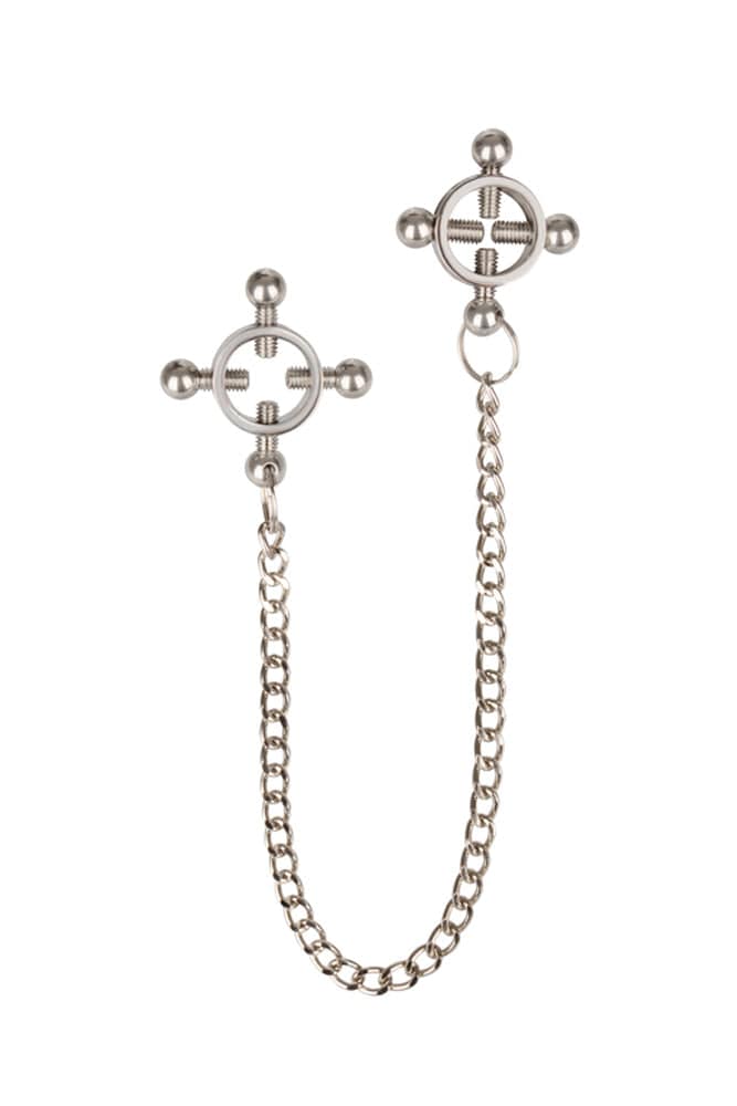 Cal Exotics - Nipple Grips - 4-Point Nipple Press With Chain BDSM - Tophatter Daily Deals