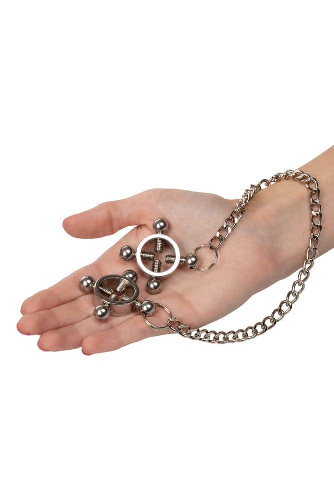 Cal Exotics - Nipple Grips - 4-Point Nipple Press With Chain BDSM - Tophatter Daily Deals