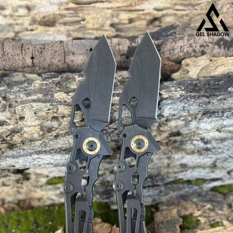 GS156 D2Heavy-duty folding high-hardness outdoor knife Black BRASSKNUCKLE - Tophatter Daily Deals