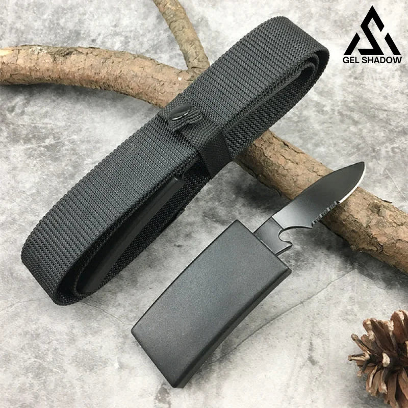 GS169 Concealed Belt Knife Black BRASSKNUCKLE - Tophatter Daily Deals