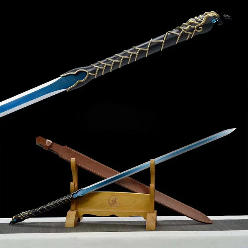 GS173 Feng Luan High manganese steel integrated sword(US ONLY) Blue and silver Pocket Knives - Tophatter Daily Deals