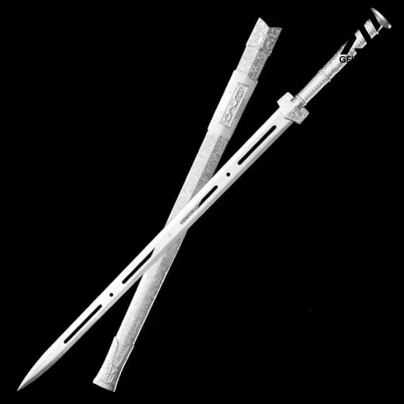 GS179 Handmade High-performance Manganese Steel Ice Psionic Chinese Sword(US ONLY) White Pocket Knives - Tophatter Daily Deals