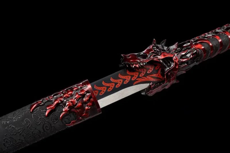 GS180 Handmade Red Wolf Chinese Sword With Red Blade(US ONLY) Pocket Knives - Tophatter Daily Deals