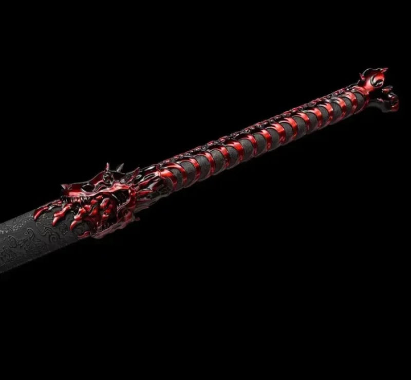 GS180 Handmade Red Wolf Chinese Sword With Red Blade(US ONLY) Pocket Knives - Tophatter Daily Deals