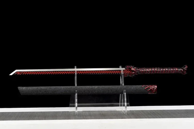 GS180 Handmade Red Wolf Chinese Sword With Red Blade(US ONLY) Pocket Knives - Tophatter Daily Deals