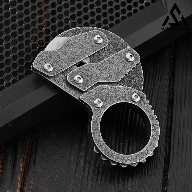 GS185 Eagle Beak Full Steel Folding Knife Gadget Ring Knife Pocket Knives - Tophatter Daily Deals