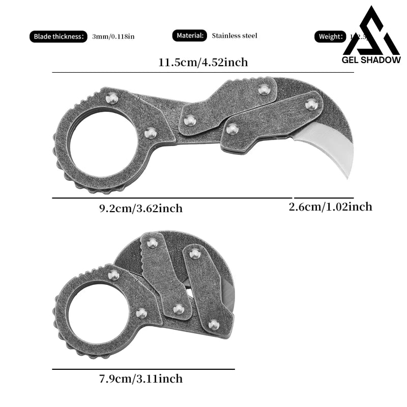 GS185 Eagle Beak Full Steel Folding Knife Gadget Ring Knife Pocket Knives - Tophatter Daily Deals
