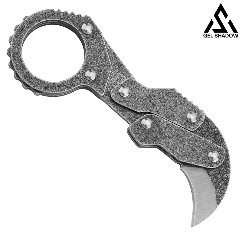 GS185 Eagle Beak Full Steel Folding Knife Gadget Ring Knife Pocket Knives - Tophatter Daily Deals