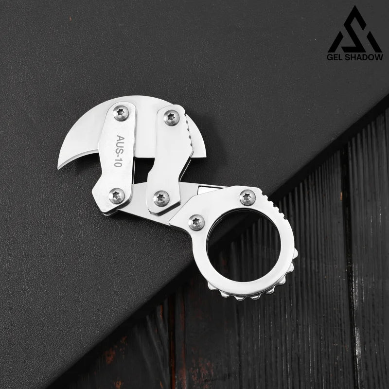 GS185 Eagle Beak Full Steel Folding Knife Gadget Ring Knife Pocket Knives - Tophatter Daily Deals