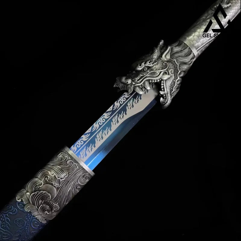 GS186 Red and blue Longquan high-manganese steel sabers and swords(US ONLY) Pocket Knives - Tophatter Daily Deals