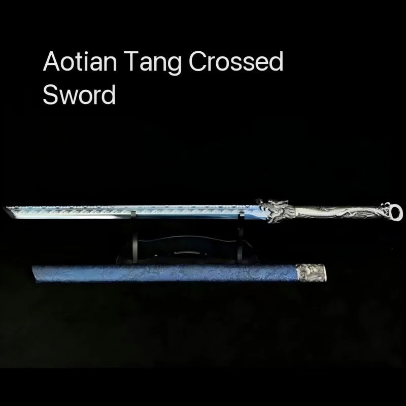 GS186 Red and blue Longquan high-manganese steel sabers and swords(US ONLY) Blue Pocket Knives - Tophatter Daily Deals