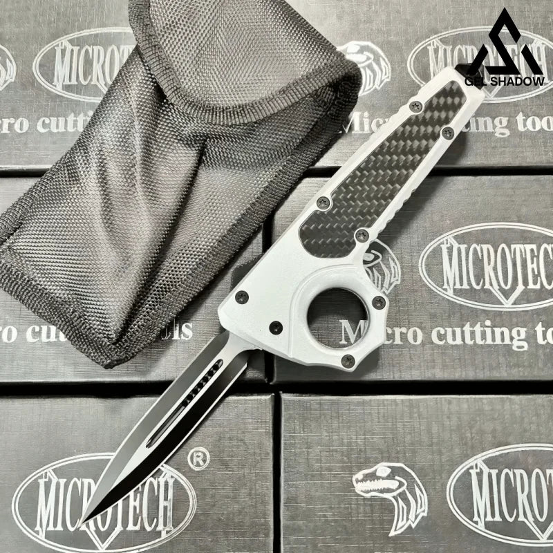 GS192 Micro-tech OTF Knuckle Fix Auto Knife White Pocket Knives - Tophatter Daily Deals