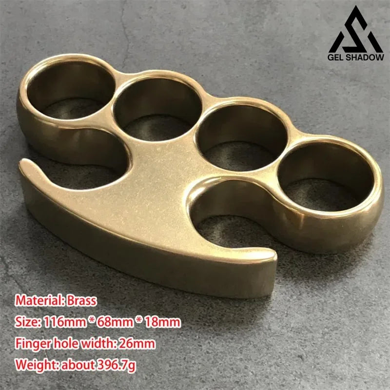 GS193 Old Style Classic Stonewashed Brass Knuckle Duster Pocket Knives - Tophatter Daily Deals