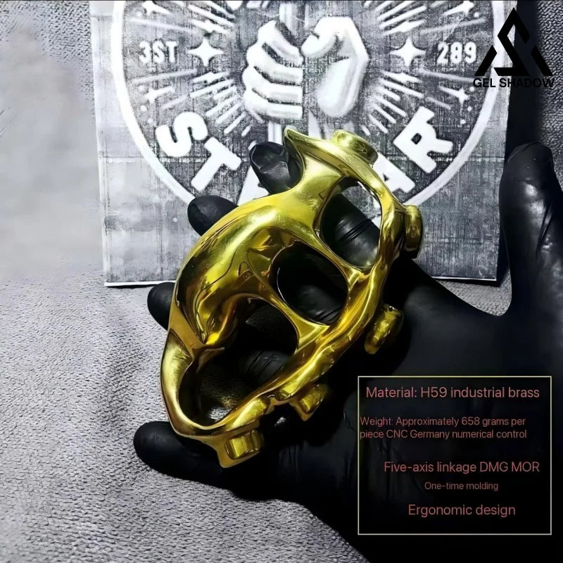 GS194 Golden Tactical Large Weight Tiger Brass Pocket Knives - Tophatter Daily Deals