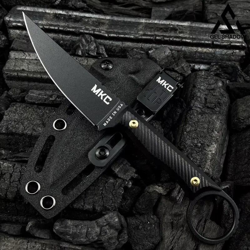 GS195 MKC WARGOAT Fixed Blade Knife Black Knife - Tophatter Daily Deals