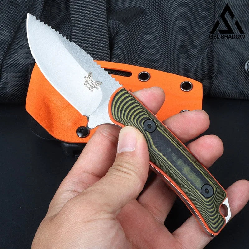 GS196 BM 15017 Fixed Blade Outdoor Knife with Sheath Knife - Tophatter Daily Deals