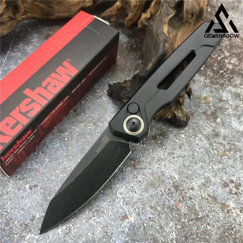 GS198 Kershaw 7550 Outdoor Folding Knife, Aviation Aluminum Alloy Handle ALL Black Knife - Tophatter Daily Deals