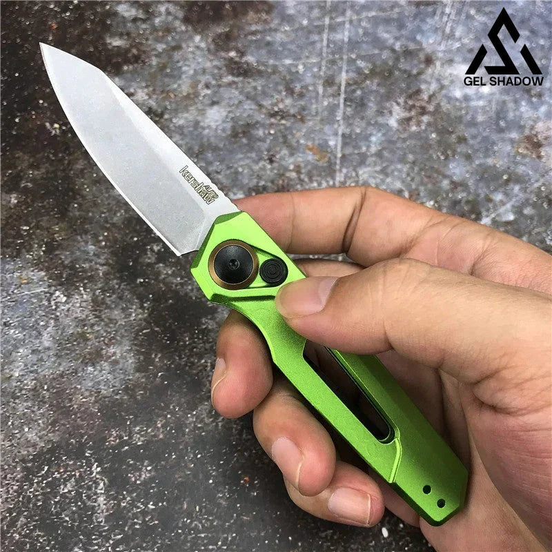 GS198 Kershaw 7550 Outdoor Folding Knife, Aviation Aluminum Alloy Handle Green Knife - Tophatter Daily Deals