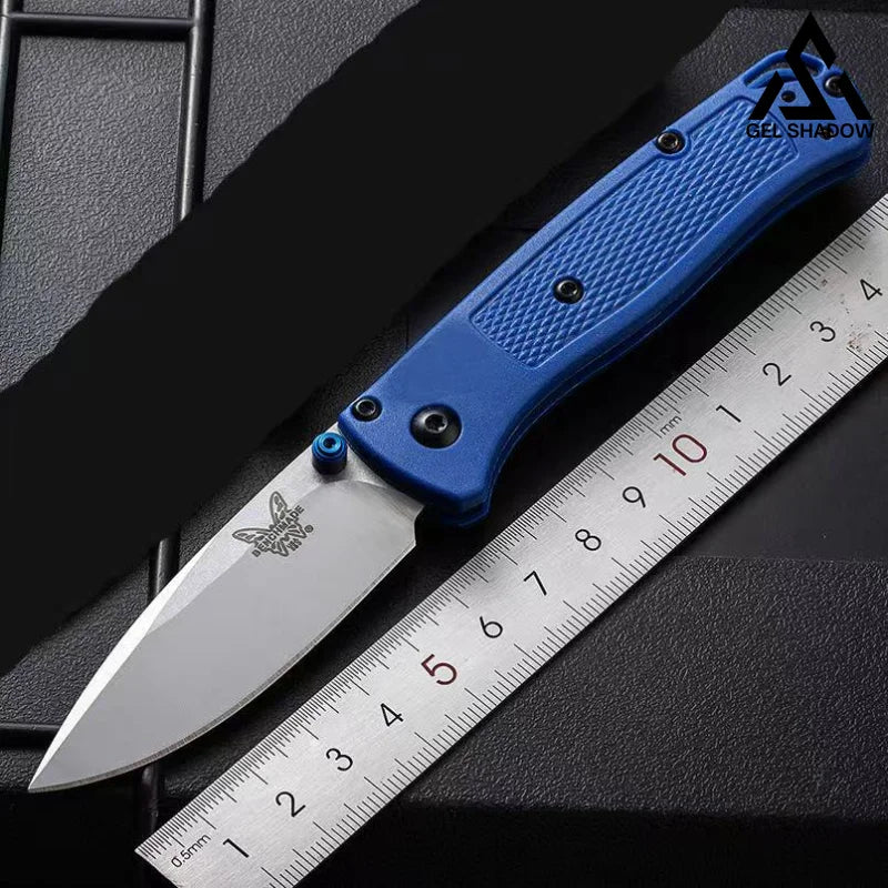 GS199 BM535 BUGOUT Damascus Steel, Carbon Fiber Handle Folding Knife Blue Knife - Tophatter Daily Deals