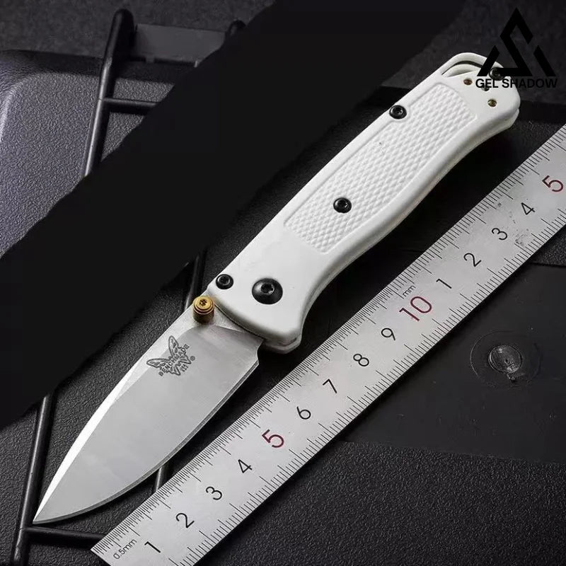 GS199 BM535 BUGOUT Damascus Steel, Carbon Fiber Handle Folding Knife White Knife - Tophatter Daily Deals